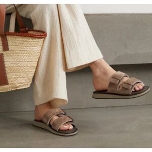 Rag and Bone Parker Nappa Leather Slide Sandal Taupe Brown 7.5